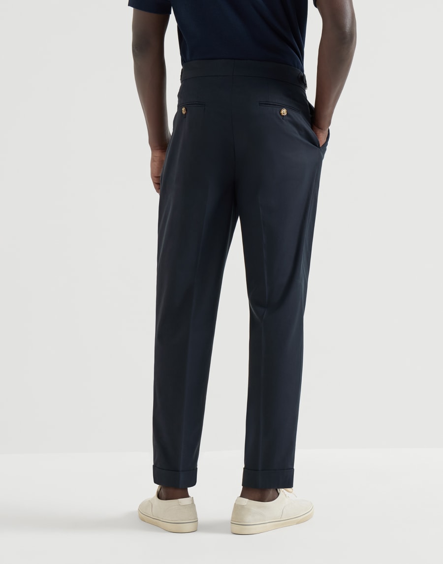 Pantalón en batavia de algodón Azul Aviación Hombre - Brunello Cucinelli