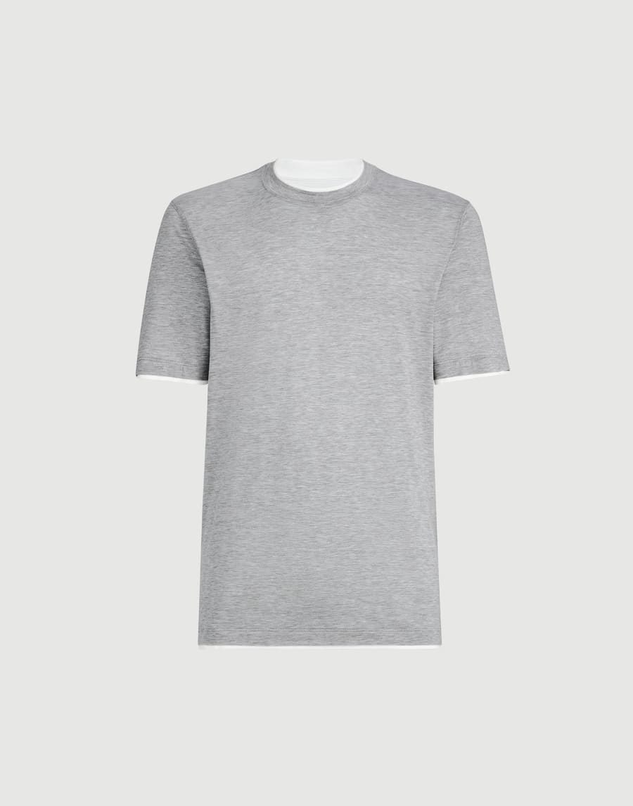 T-shirt with faux-layering Grey Man - Brunello Cucinelli