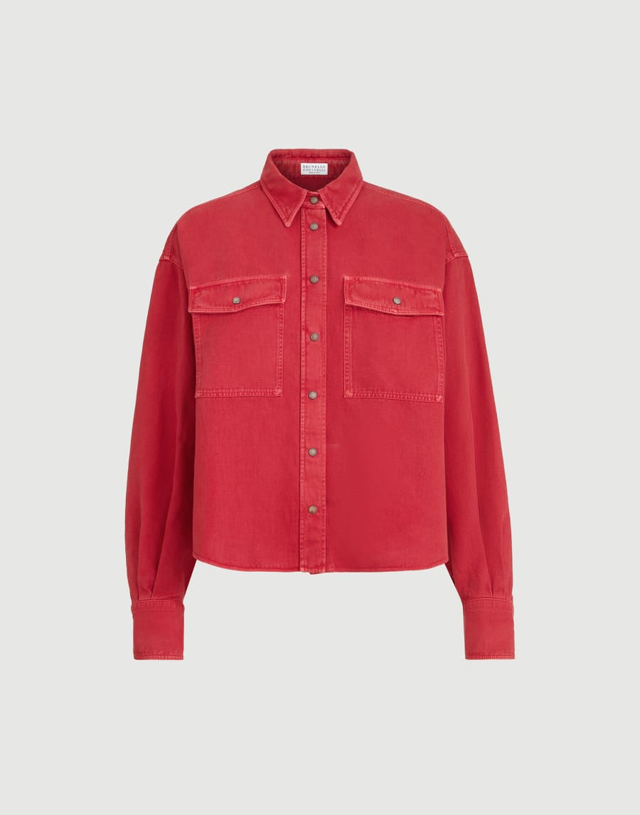 Garment-dyed cover shirt Red Woman - Brunello Cucinelli