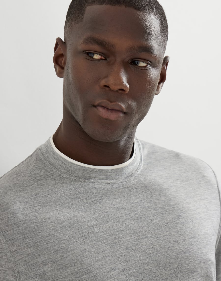 T-shirt with faux-layering Grey Man - Brunello Cucinelli