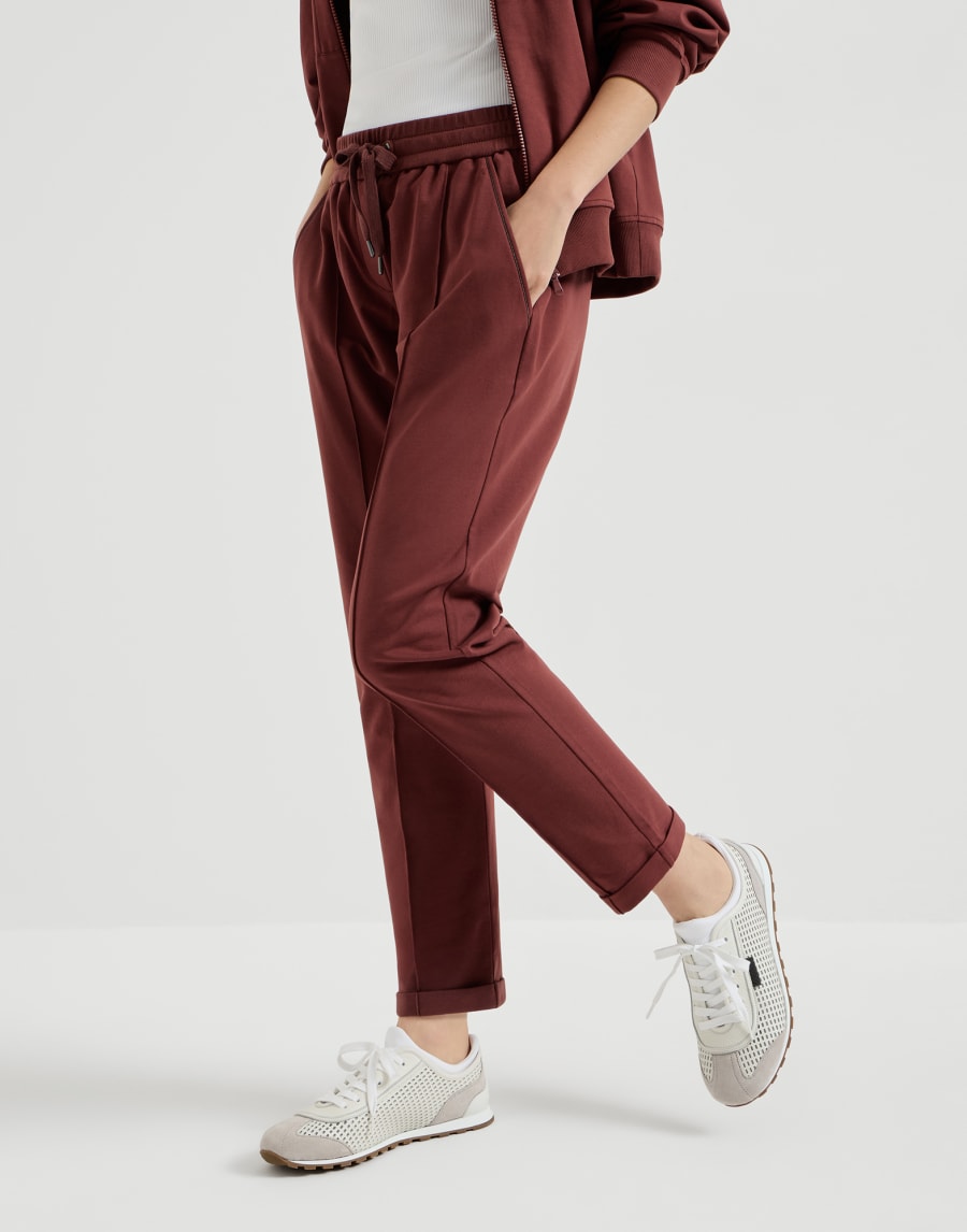 Track trousers with monili Red Woman - Brunello Cucinelli
