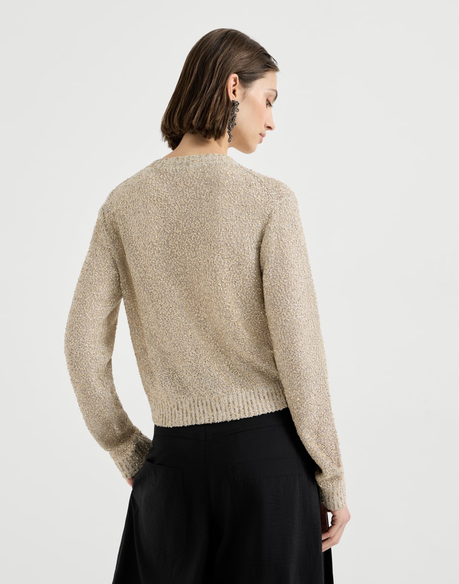 闪耀纹理针织衫 米黄 女款 - Brunello Cucinelli