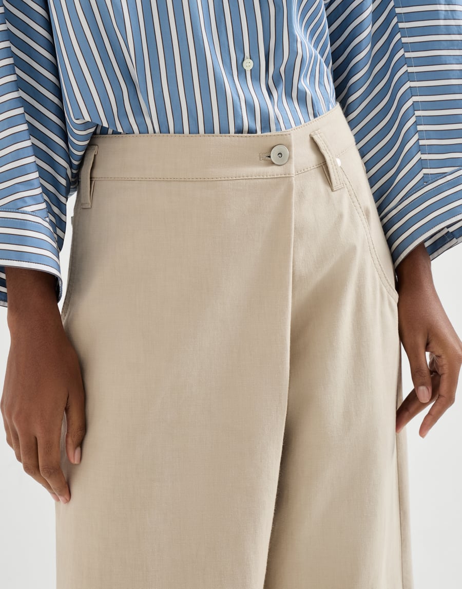 Loose Wrapped trousers Sand Woman - Brunello Cucinelli