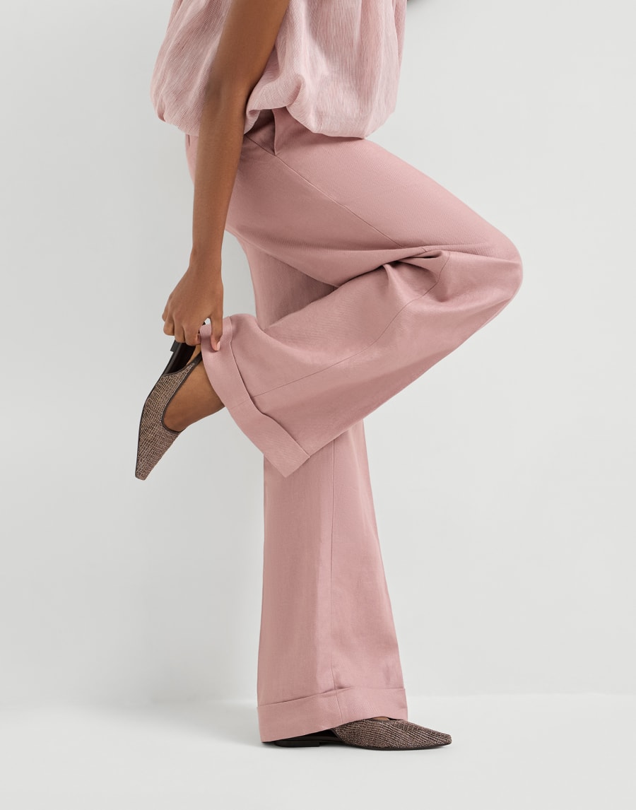 Loose Flared Trousers Pink Woman - Brunello Cucinelli