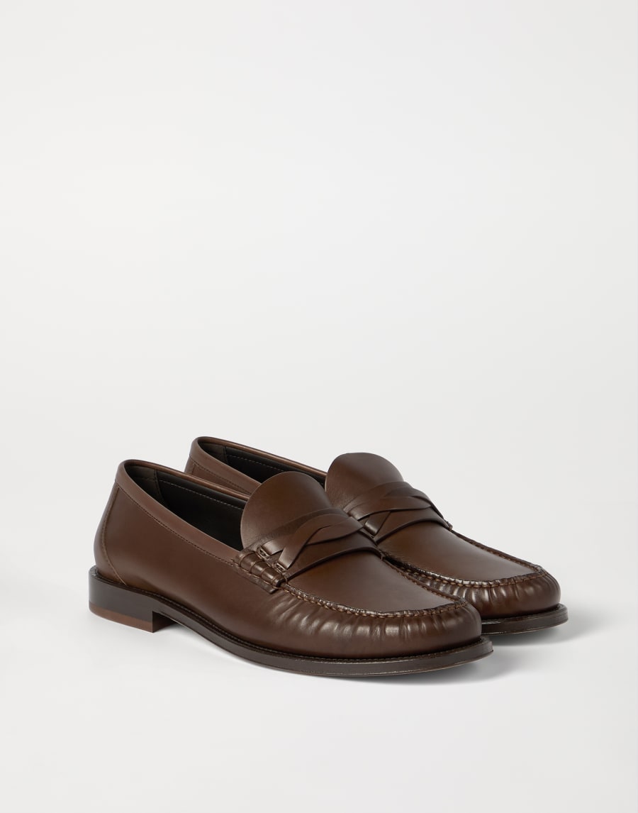 Calfskin loafers Rust Brown Man - Brunello Cucinelli