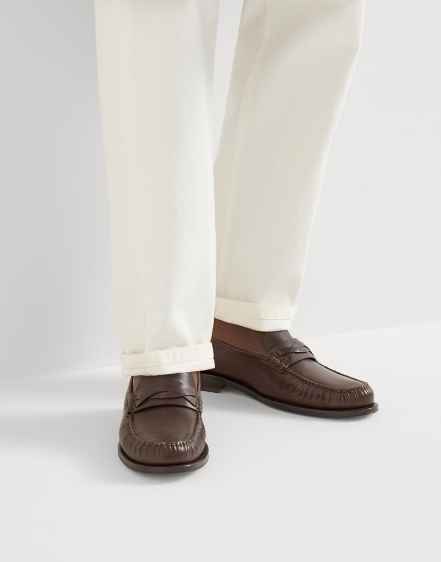 Calfskin loafers Rust Brown Man - Brunello Cucinelli