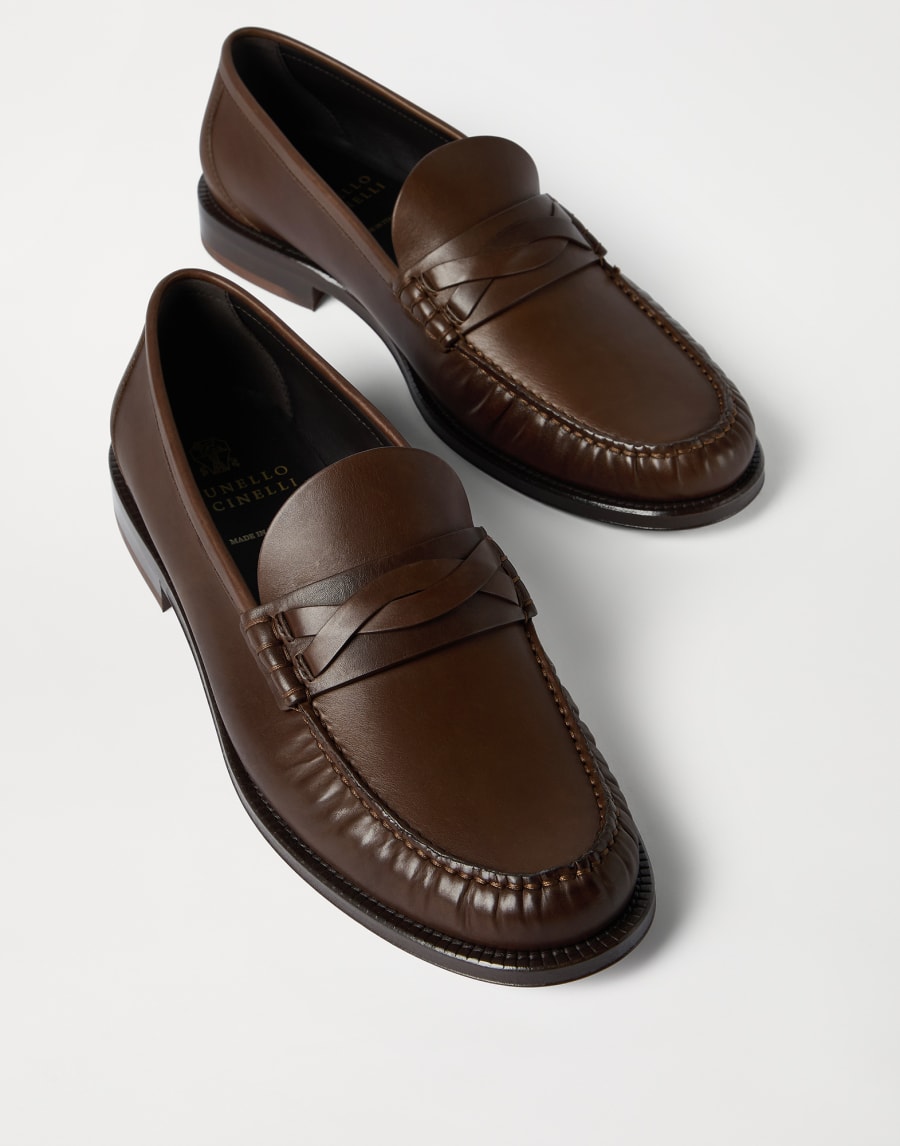 Calfskin loafers Rust Brown Man - Brunello Cucinelli