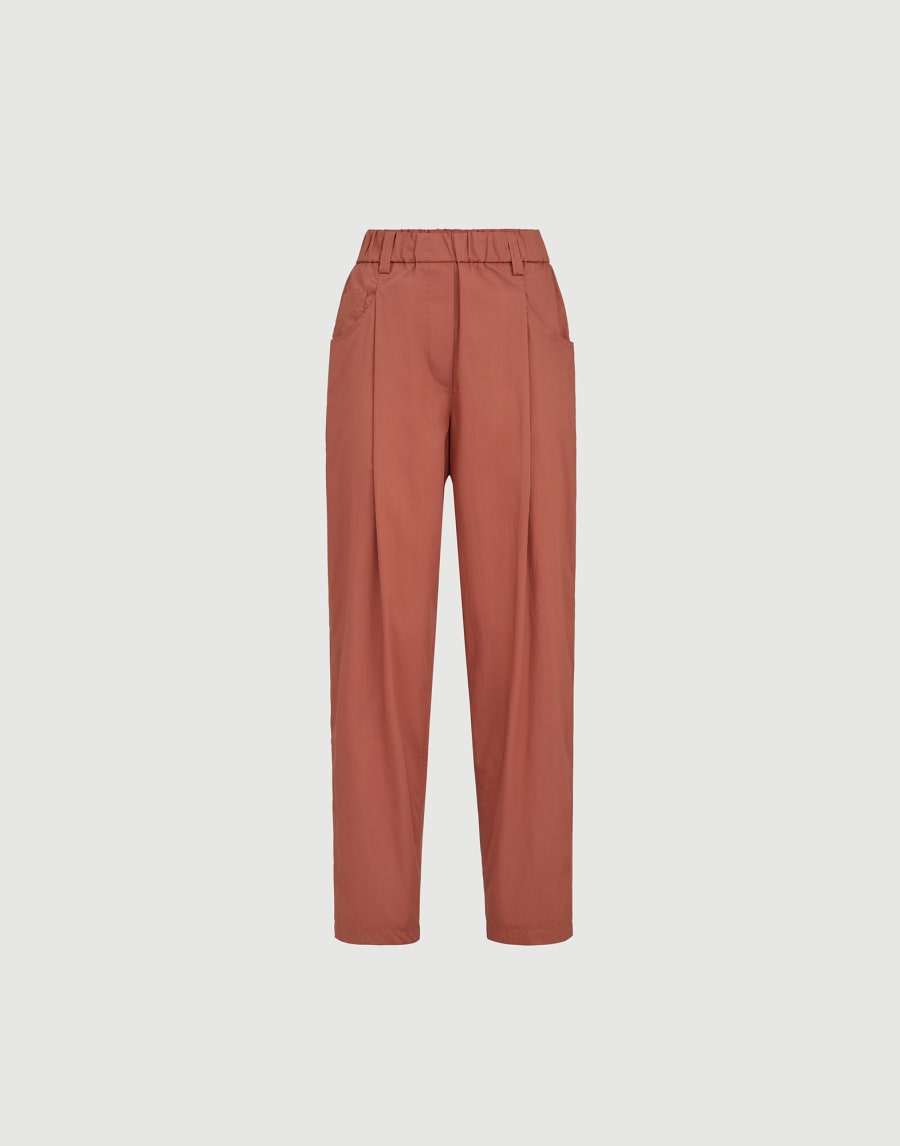 Poplin trousers Orange Woman - Brunello Cucinelli