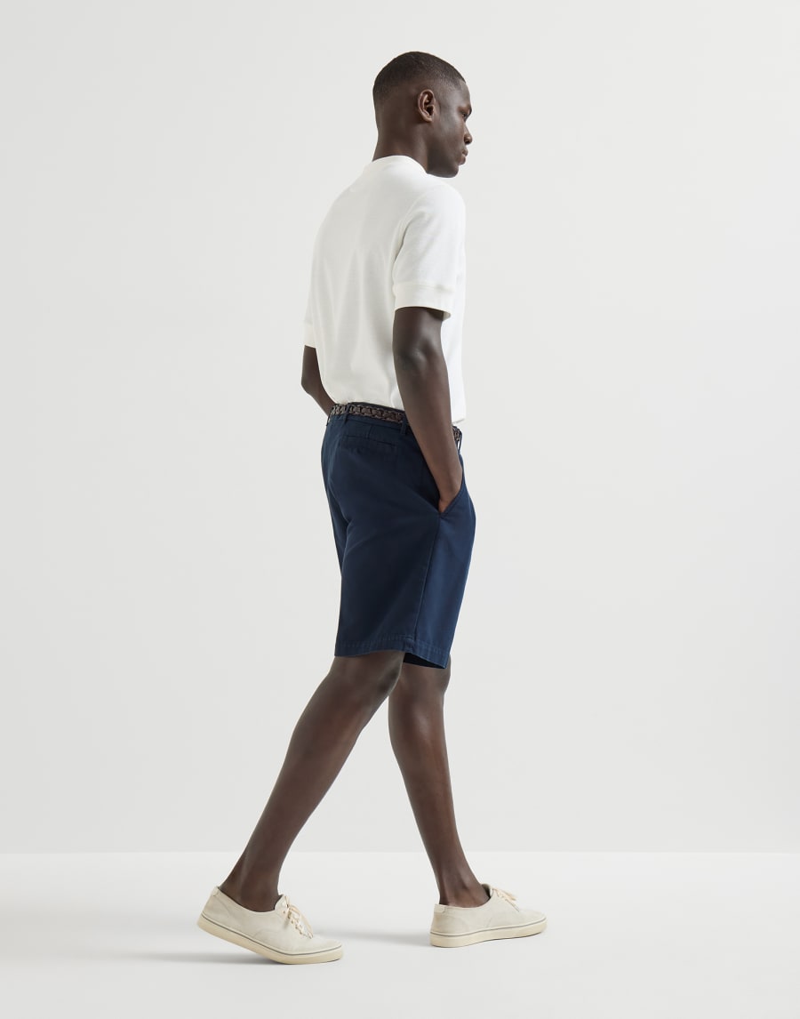 Bermuda teint en pièce Bleu Marine Homme - Brunello Cucinelli