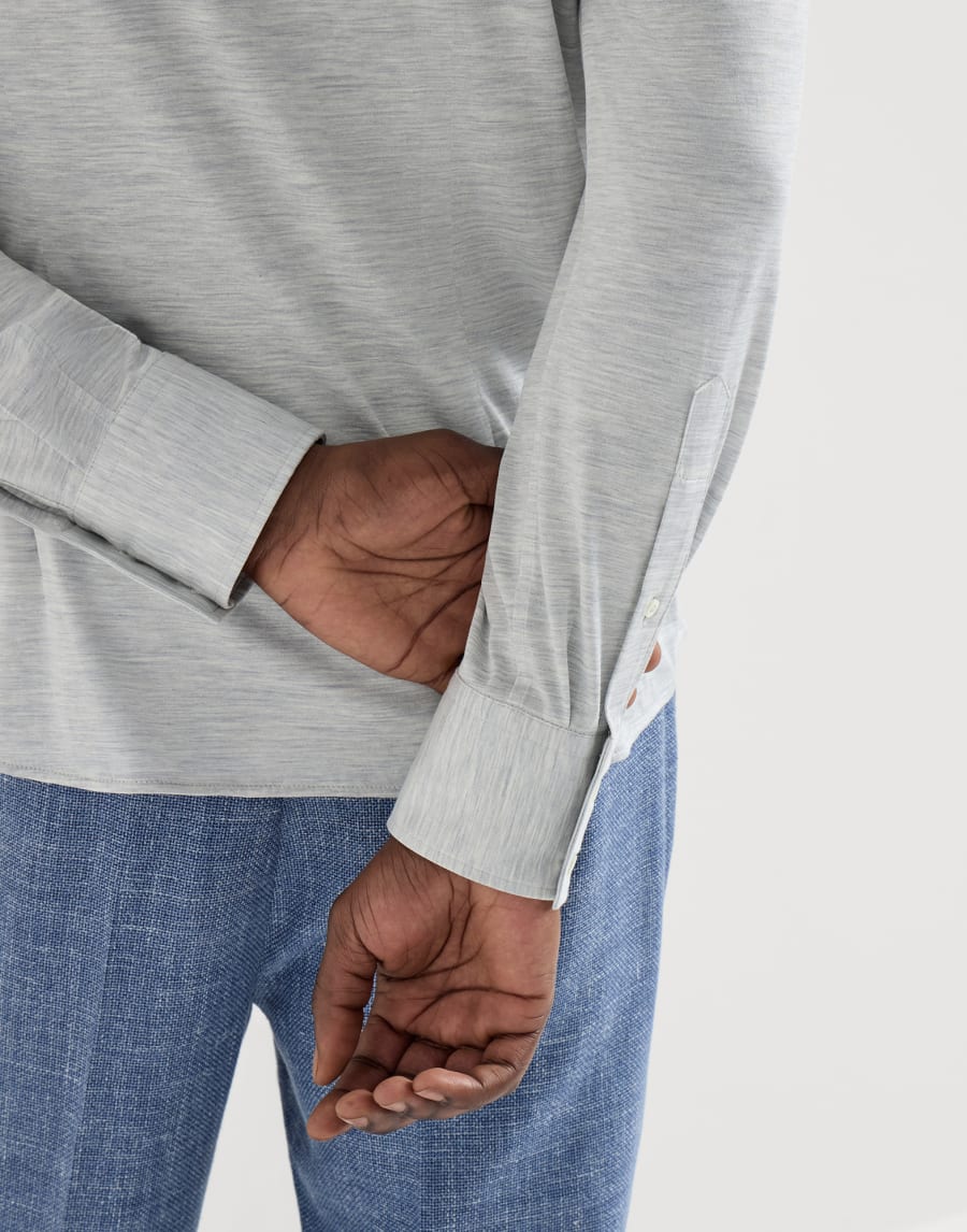 Spread collar shirt Pearl Grey Man - Brunello Cucinelli