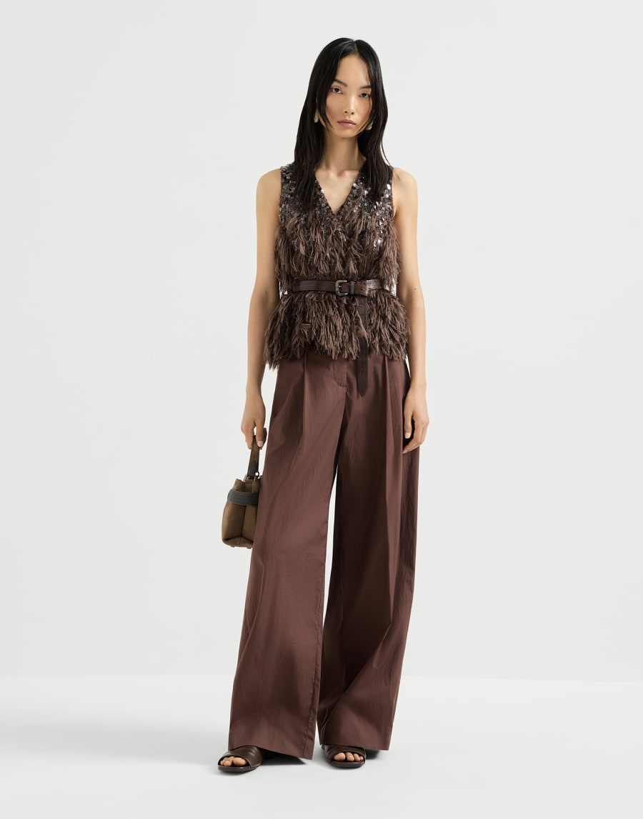 Wide trousers Cocoa Woman - Brunello Cucinelli