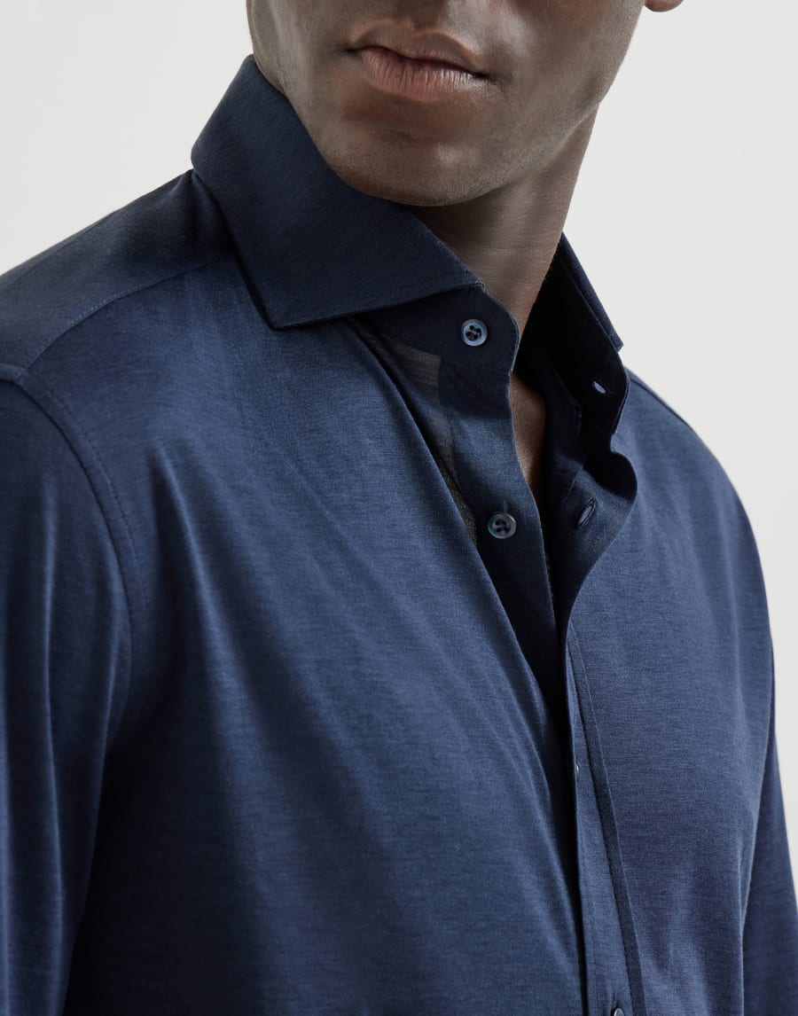 Spread collar shirt Blue Man - Brunello Cucinelli