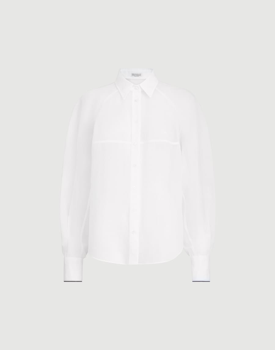 Striped organza shirt White Woman - Brunello Cucinelli