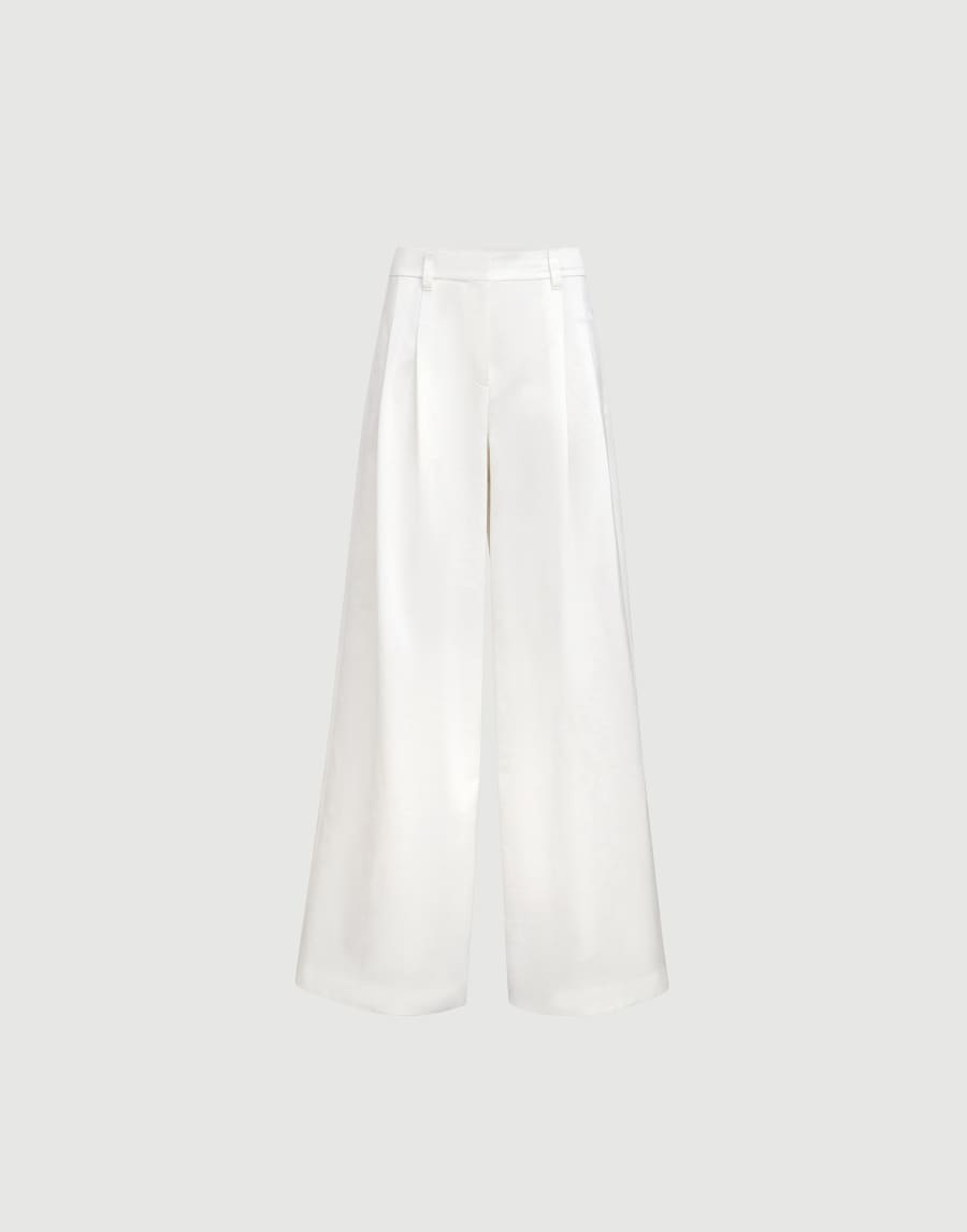Loose Pleated trousers White Woman - Brunello Cucinelli