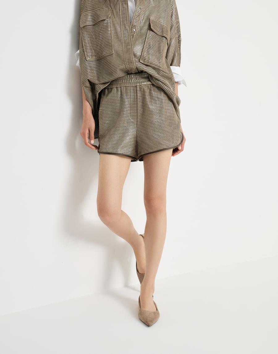 皮短裤 卡其 女款 - Brunello Cucinelli