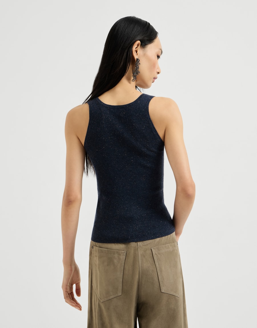 Cashmere knit top Blue Woman - Brunello Cucinelli