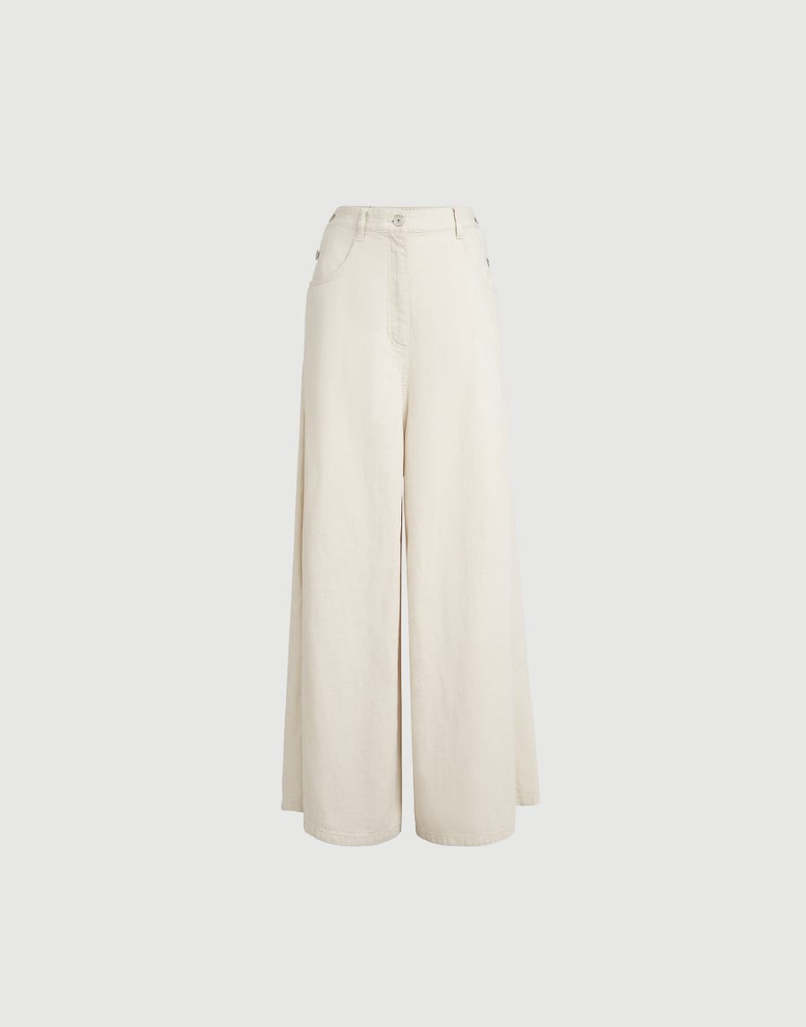Wide sailor trousers Ecru Woman - Brunello Cucinelli
