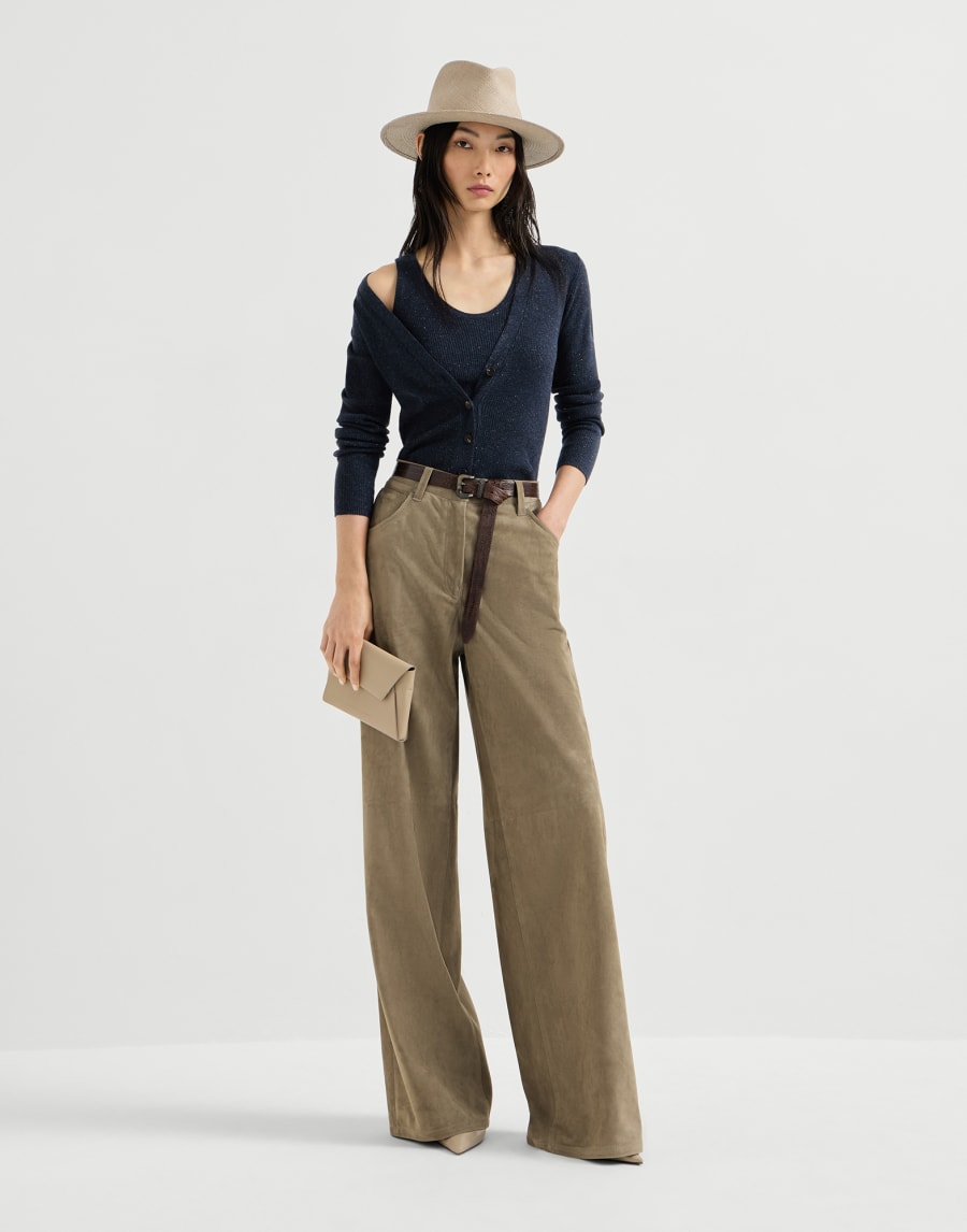 Cashmere knit top Blue Woman - Brunello Cucinelli