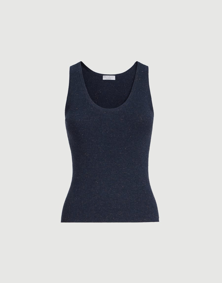 Cashmere knit top Blue Woman - Brunello Cucinelli