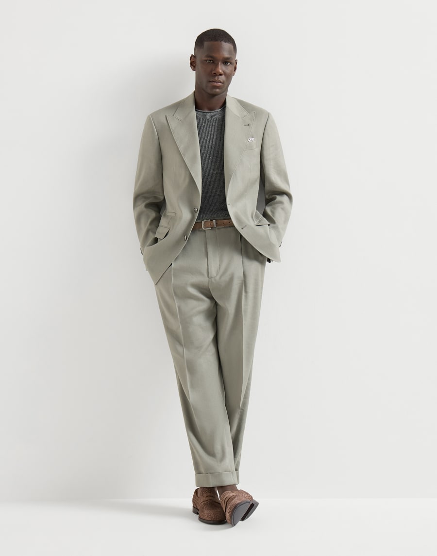 Braided suede penny loafers Brown Man - Brunello Cucinelli