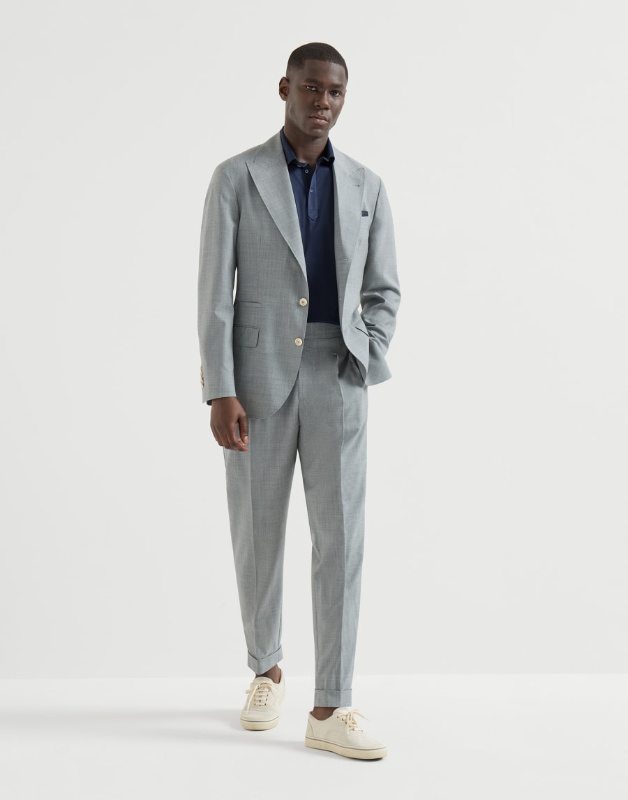 Polo with shirt collar Blue Man - Brunello Cucinelli