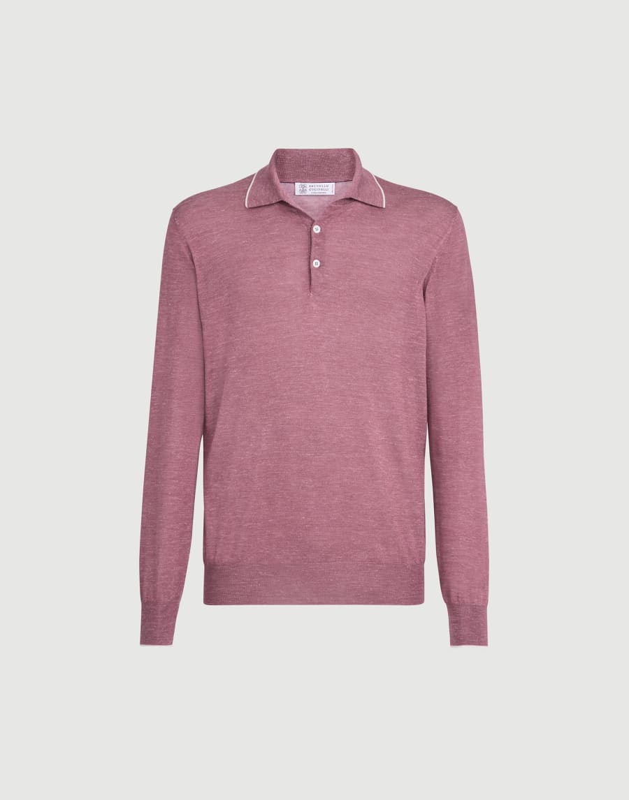 Lightweight knit Polo Coral Man - Brunello Cucinelli