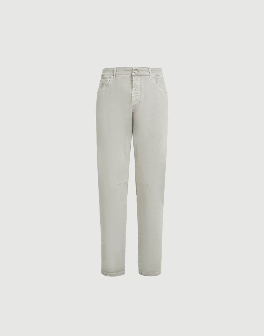 Garment-dyed denim trousers Khaki Man - Brunello Cucinelli