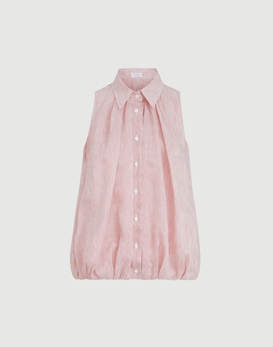 Striped organza shirt Pink Woman - Brunello Cucinelli