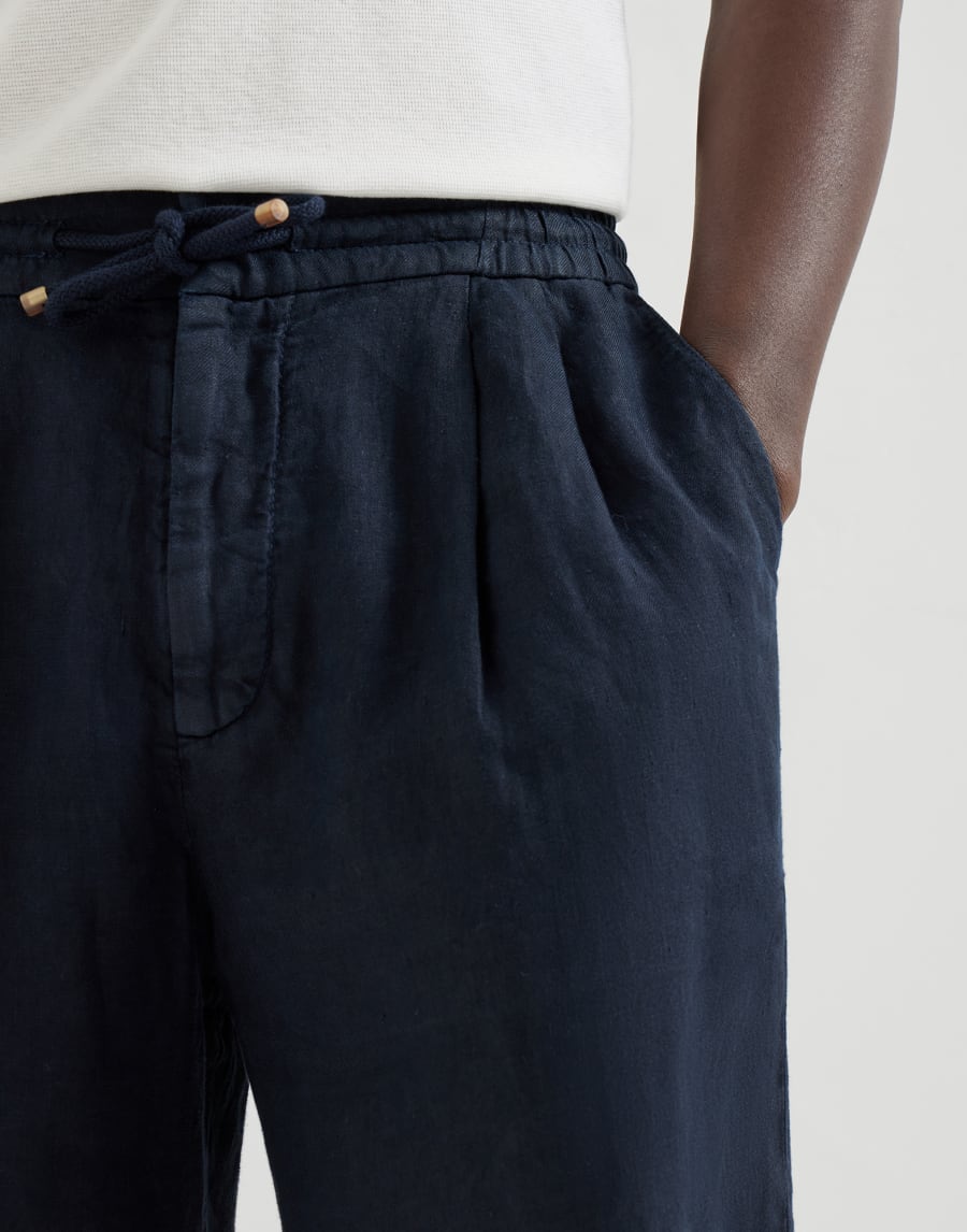 Gabardine Bermuda shorts Navy Blue Man - Brunello Cucinelli