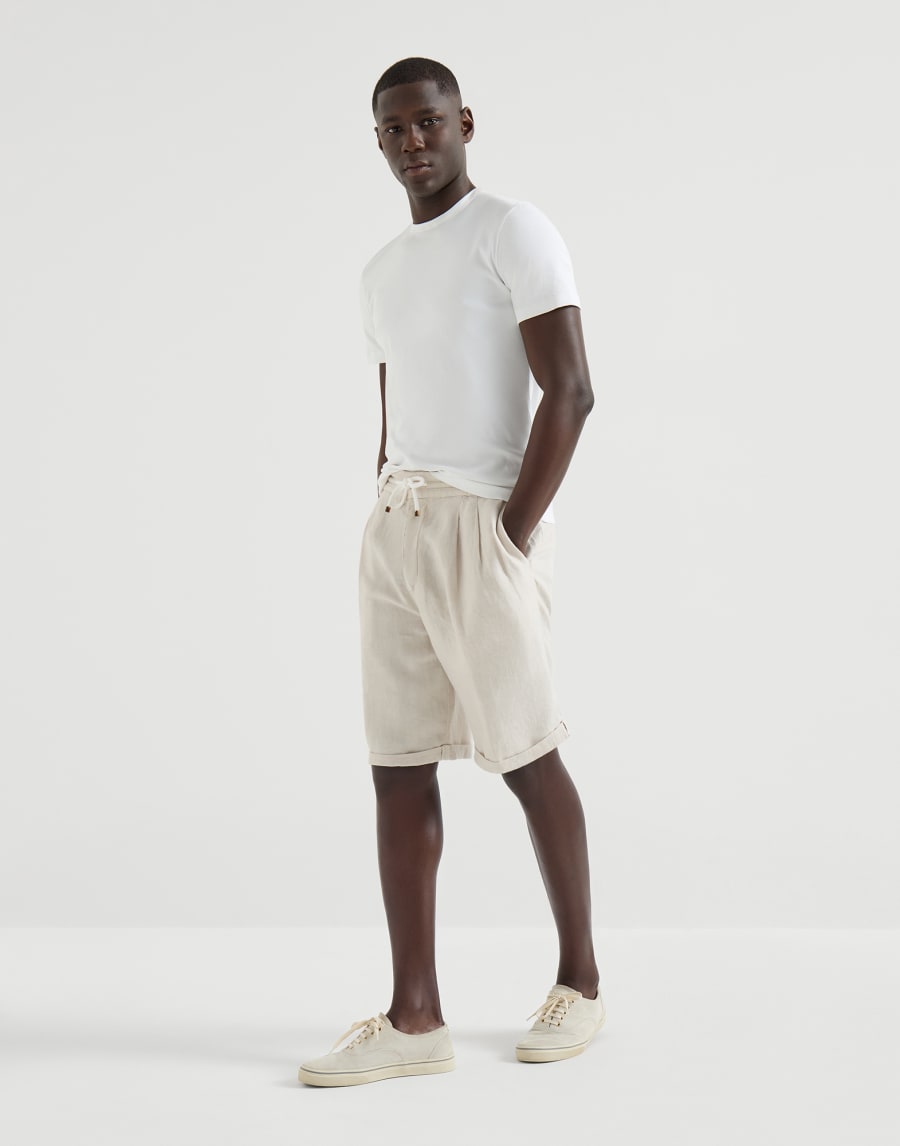 Gabardine Bermuda shorts Panama Man - Brunello Cucinelli