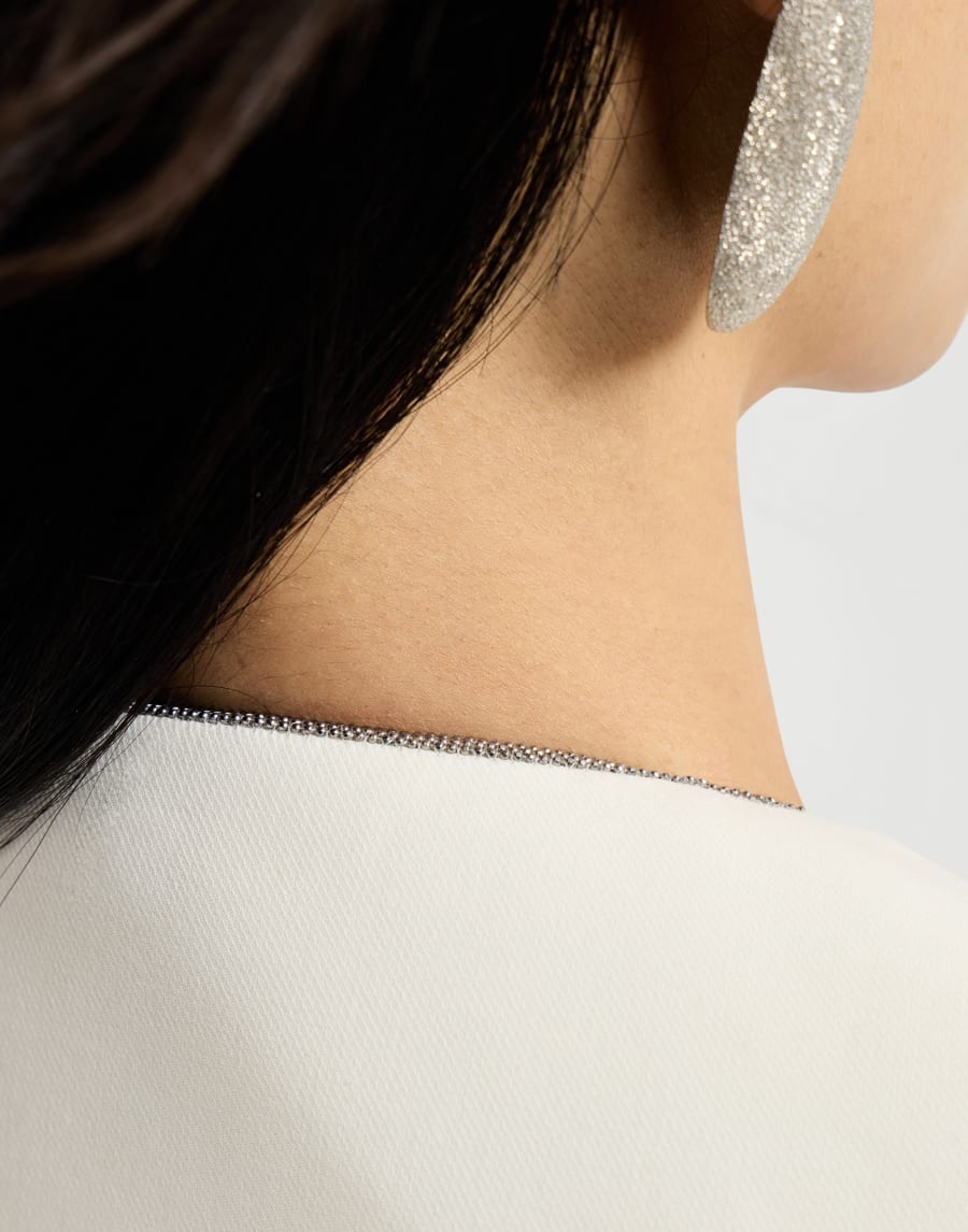 Double twill crêpe vest Ivory Woman - Brunello Cucinelli