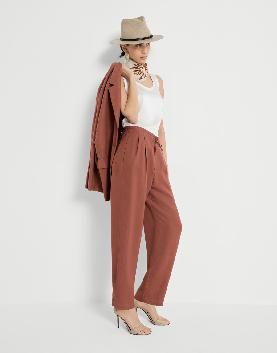 Tailored track trousers Firebrick Woman - Brunello Cucinelli
