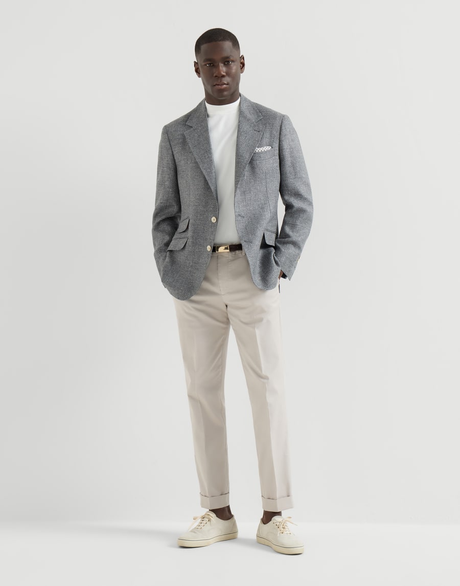 Pantalón de gabardina confort Panamá Hombre - Brunello Cucinelli