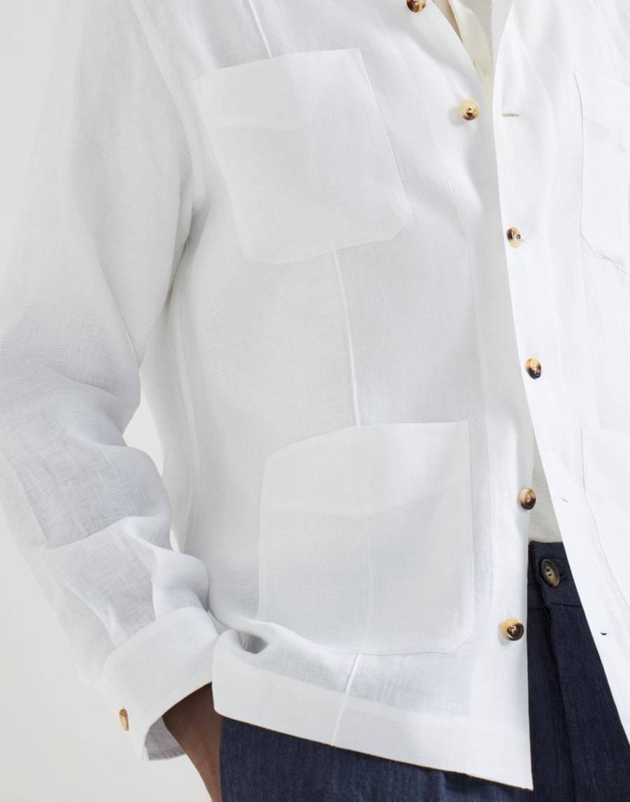 Linen guayabera White Man - Brunello Cucinelli