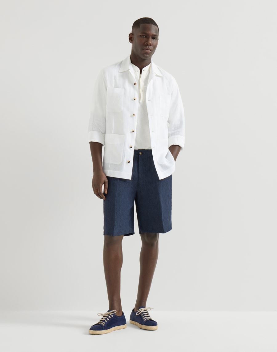 Linen guayabera White Man - Brunello Cucinelli