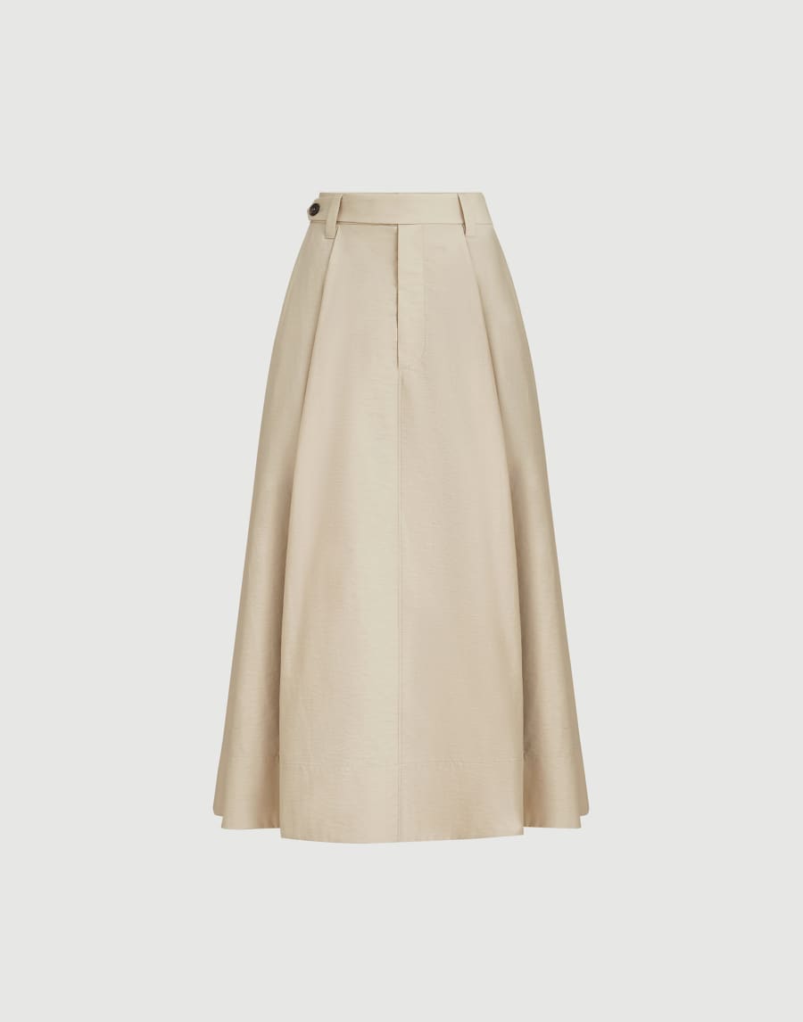 Falda Sartorial con Monile Beige Mujer - Brunello Cucinelli