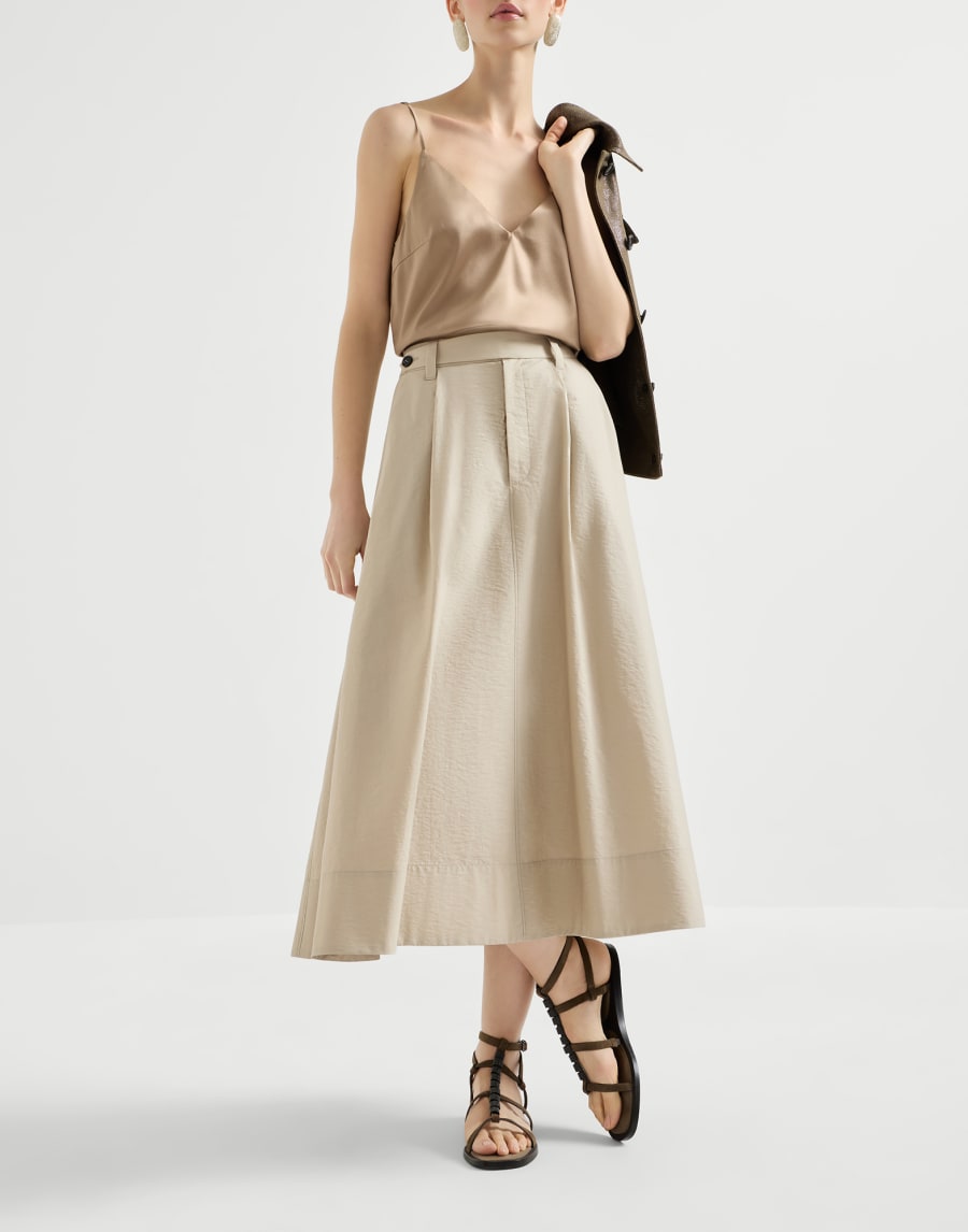 Falda Sartorial con Monile Beige Mujer - Brunello Cucinelli