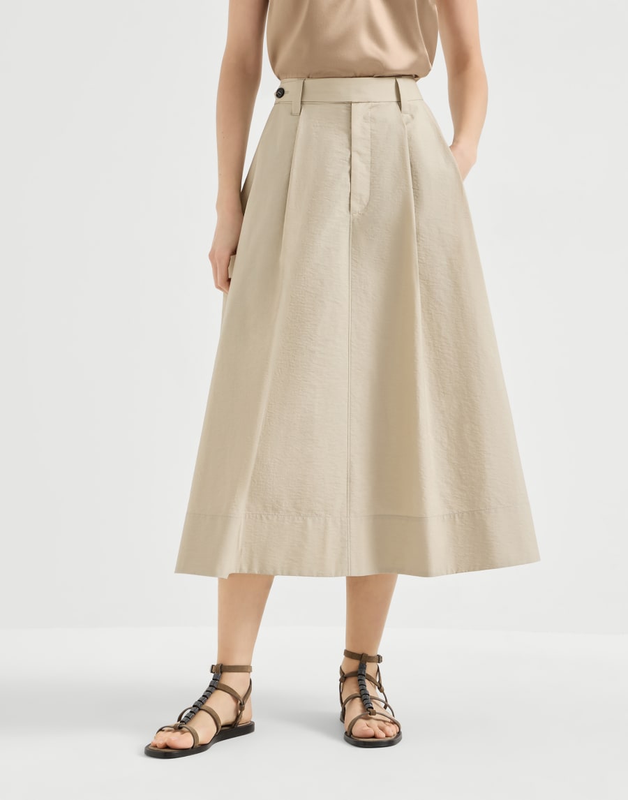 Falda Sartorial con Monile Beige Mujer - Brunello Cucinelli
