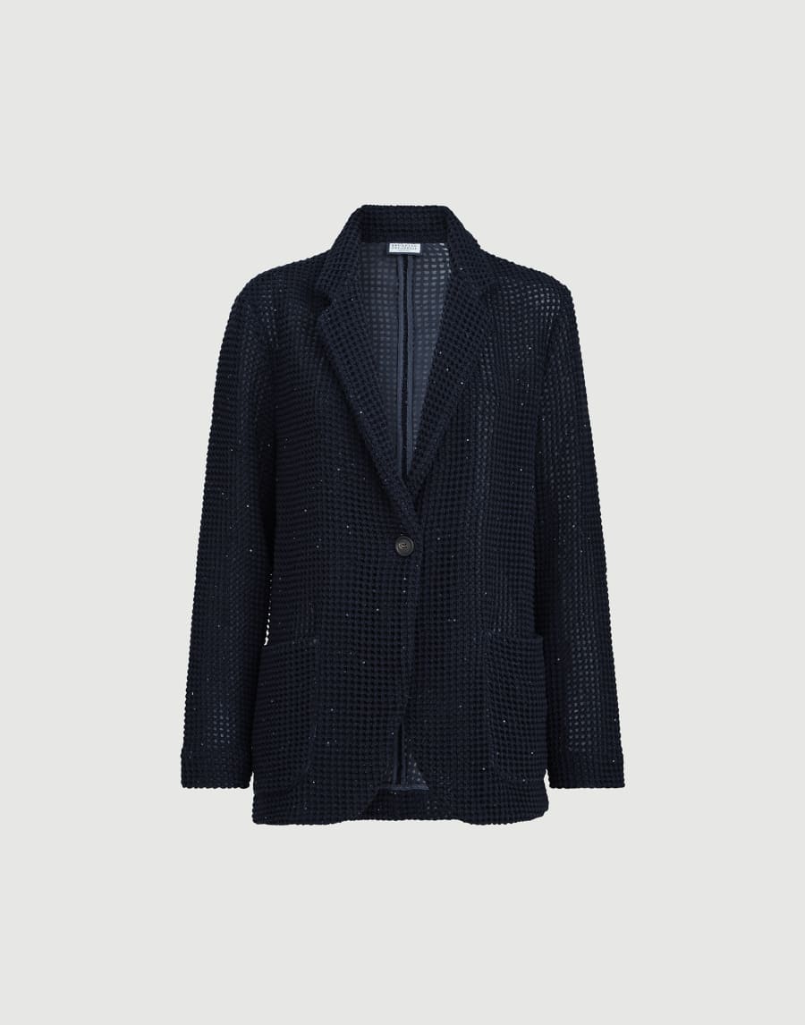 Пиджак из сетчатого трикотажа Синий Женщина - Brunello Cucinelli