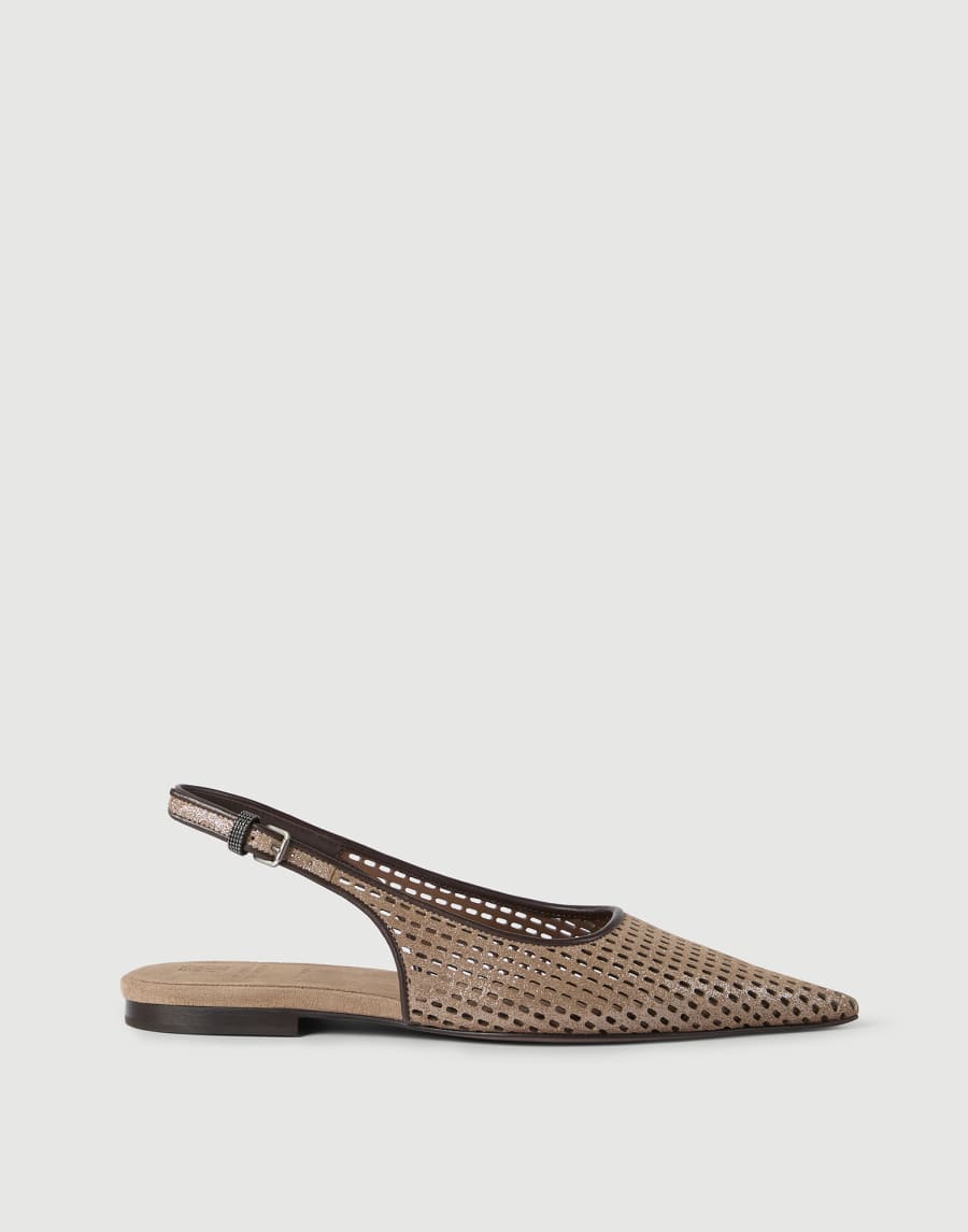 Leather slingback flats Brown Woman - Brunello Cucinelli