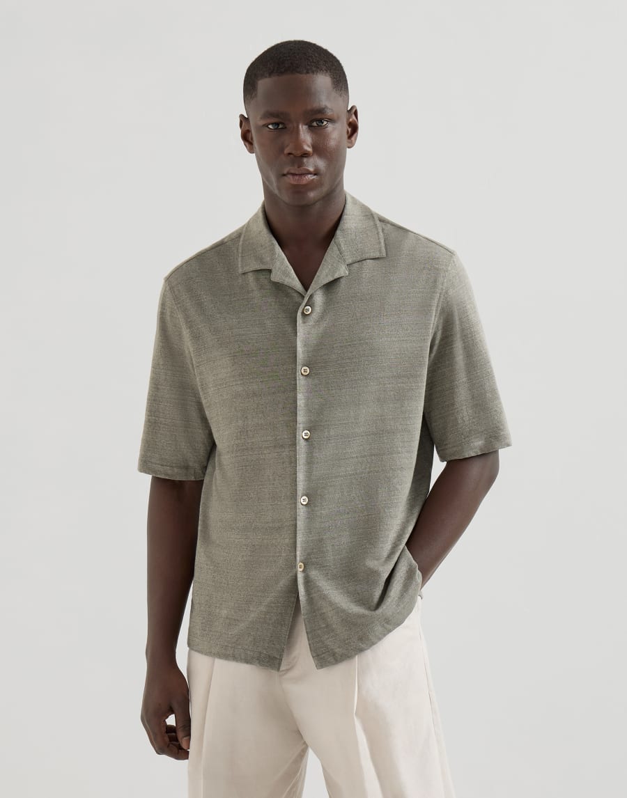 Jersey shirt Khaki Man - Brunello Cucinelli
