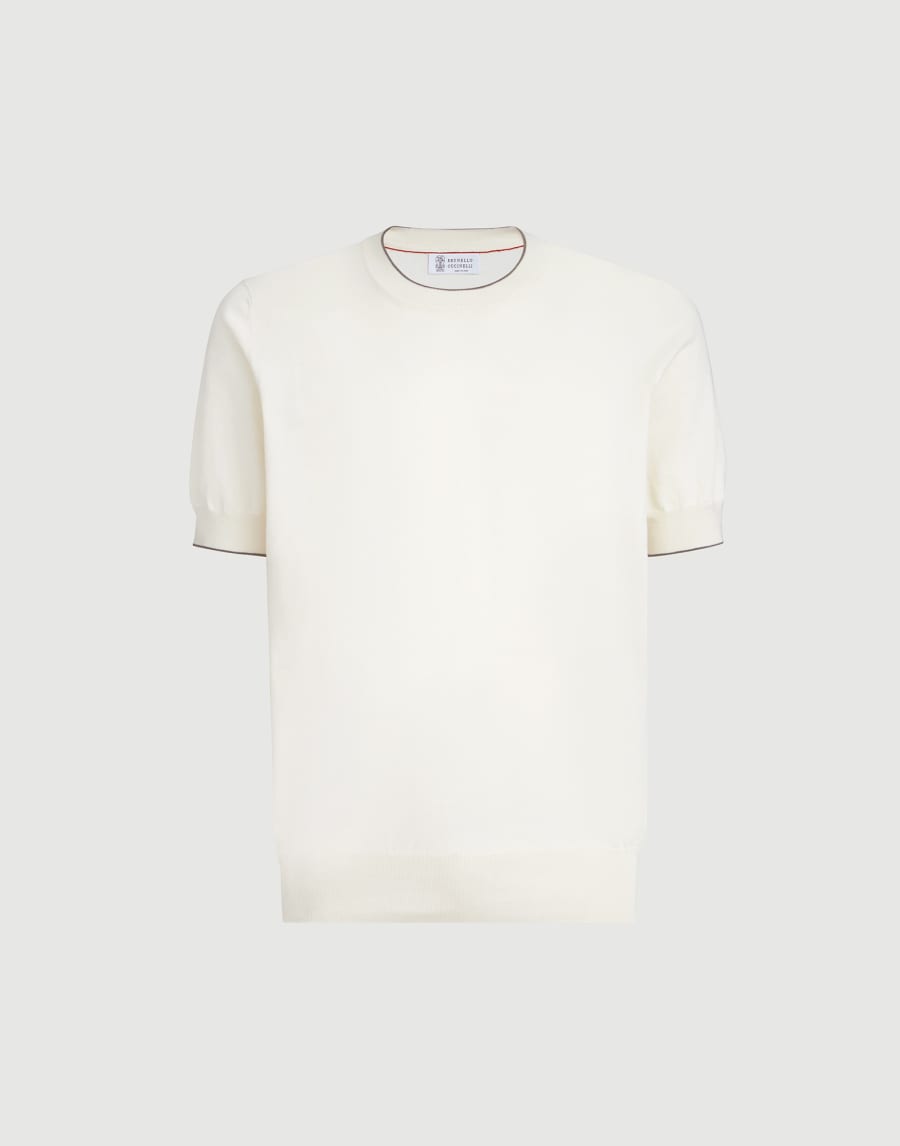 Футболка из хлопка Слоновая Кость Мужчина - Brunello Cucinelli