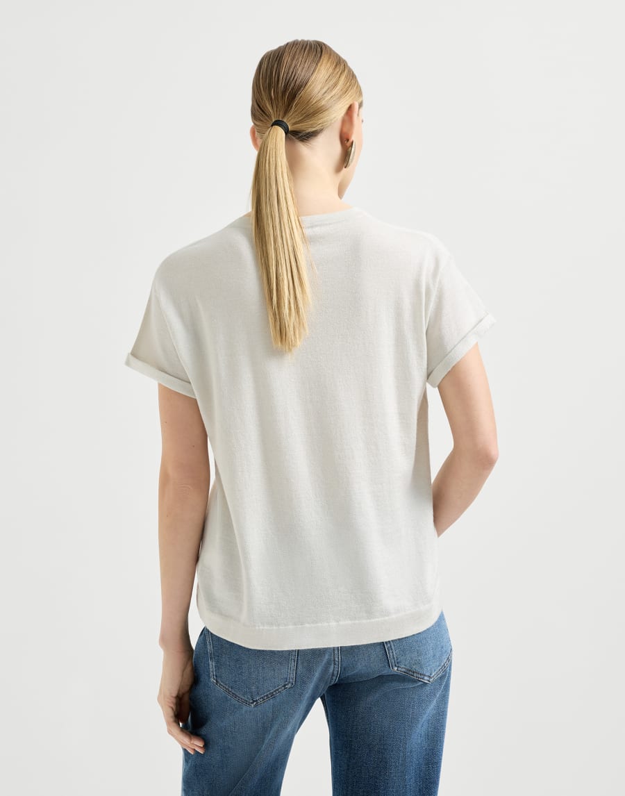 Cashmere and silk lightweight sweater White Woman - Brunello Cucinelli