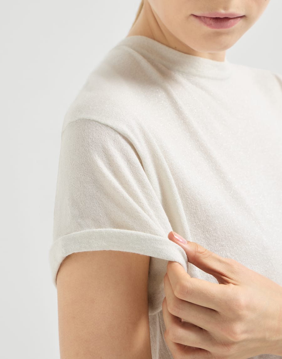 Cashmere and silk lightweight sweater White Woman - Brunello Cucinelli