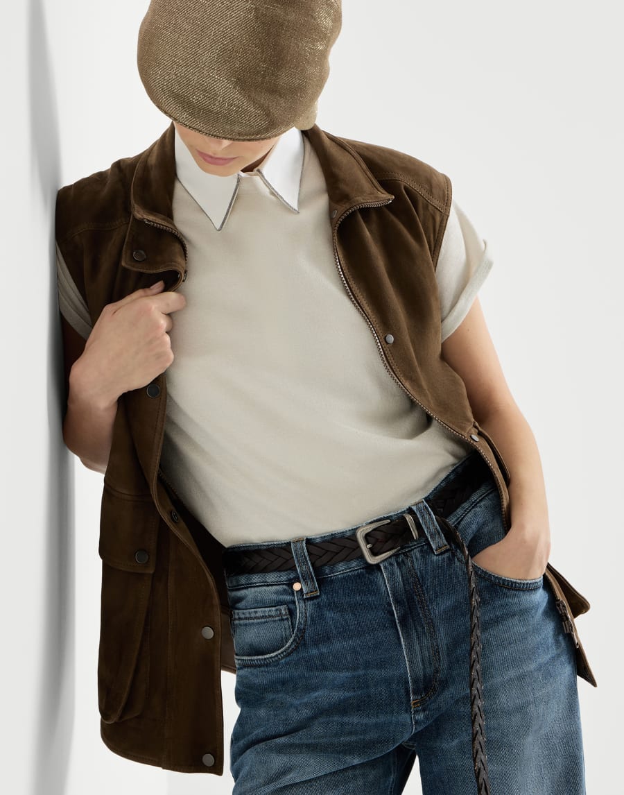 Cashmere and silk lightweight sweater White Woman - Brunello Cucinelli