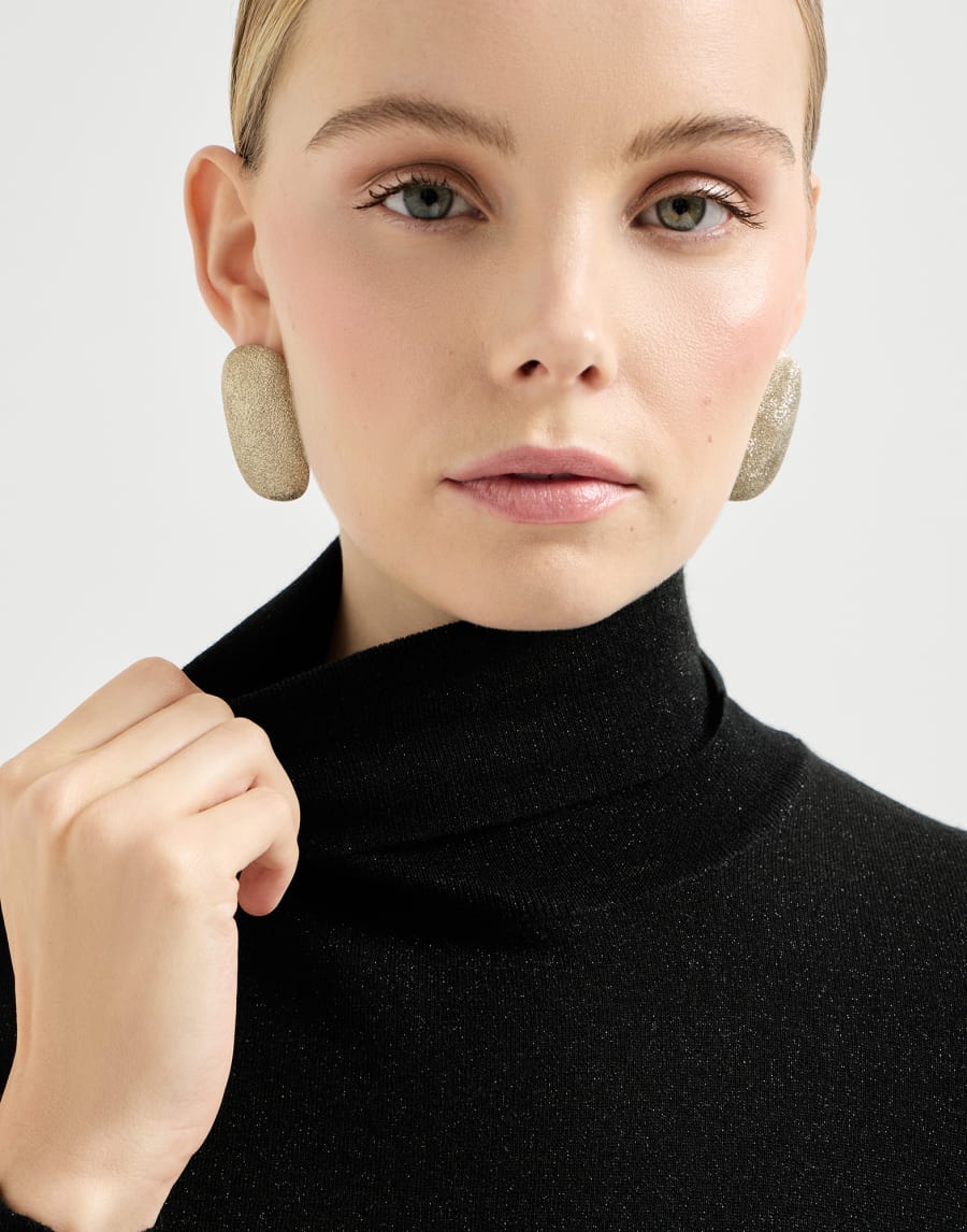 Cashmere and silk Sparkling sweater Black Woman - Brunello Cucinelli