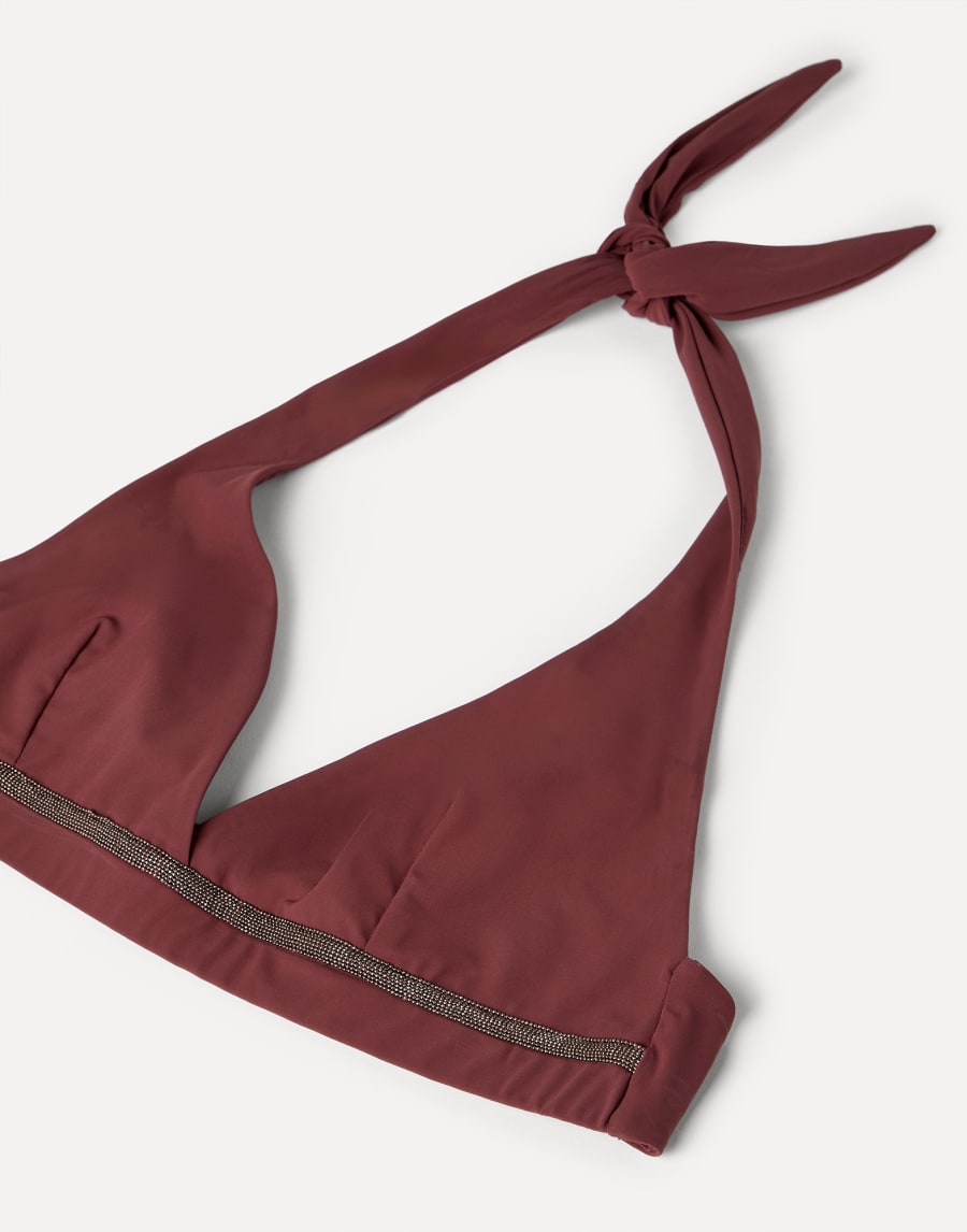 Bikini top with monili Bordeaux Woman - Brunello Cucinelli