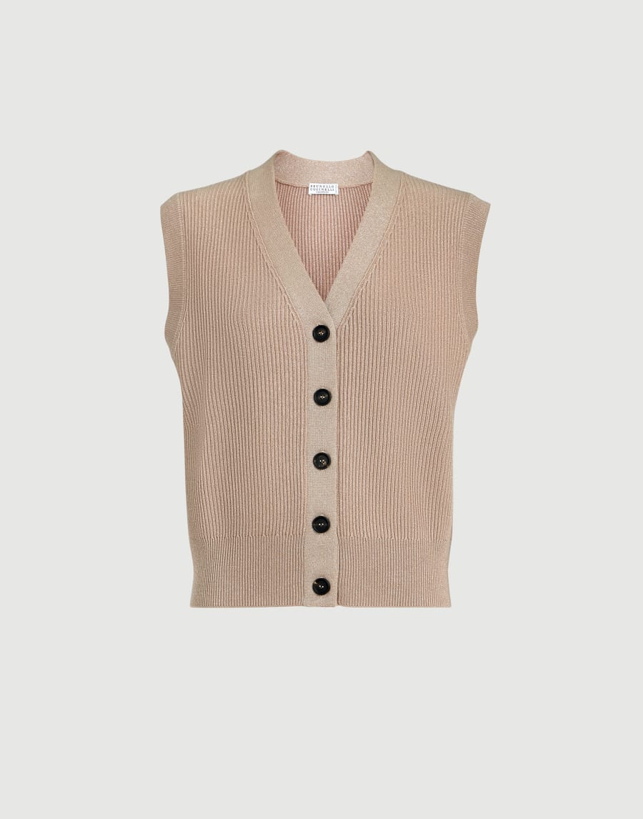 Cashmere knit vest Light Brown Woman - Brunello Cucinelli