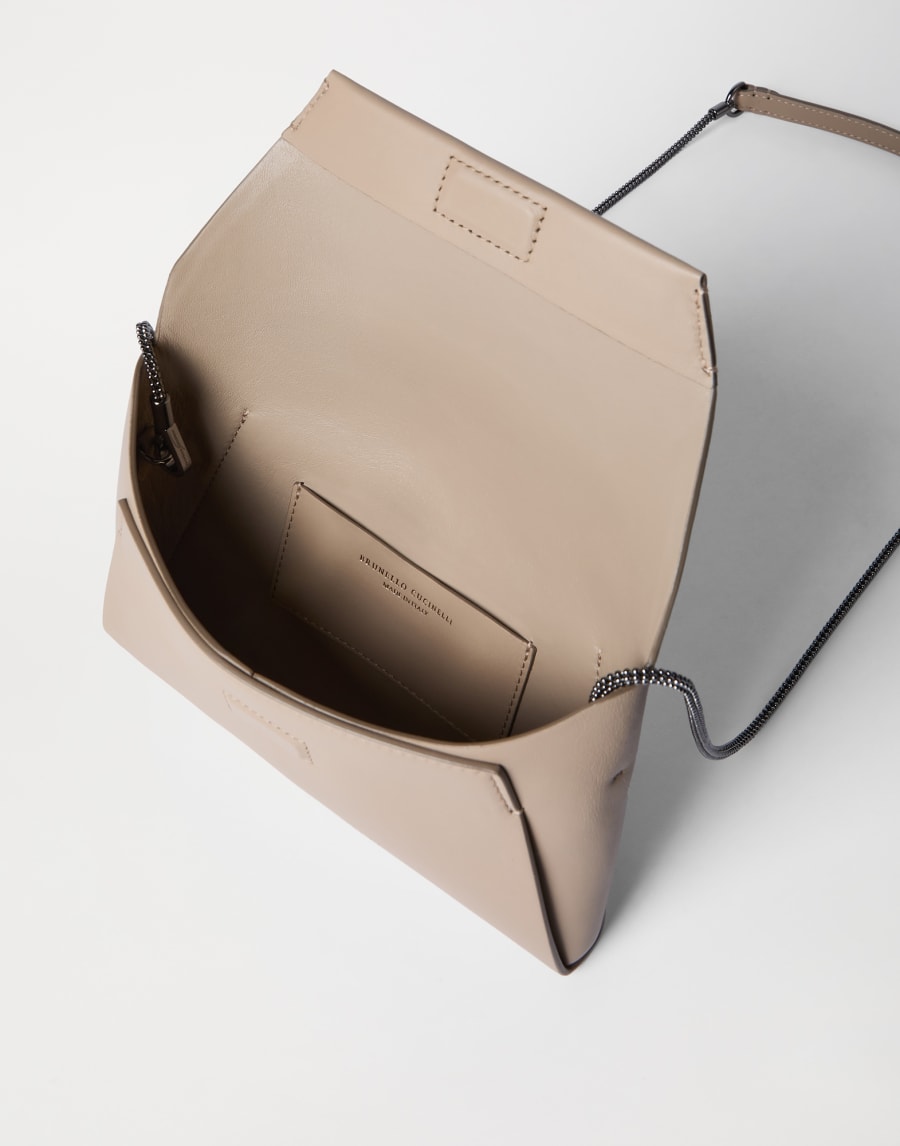 BC Duo Pochette aus Kalbsleder Hellbeige Damen - Brunello Cucinelli