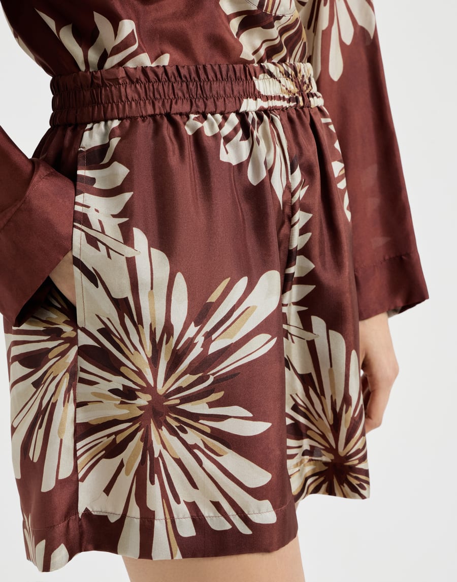 Bloom print shorts Bordeaux Woman - Brunello Cucinelli